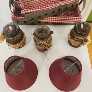 Asst Country Decor Tray Candle Lamp Shades